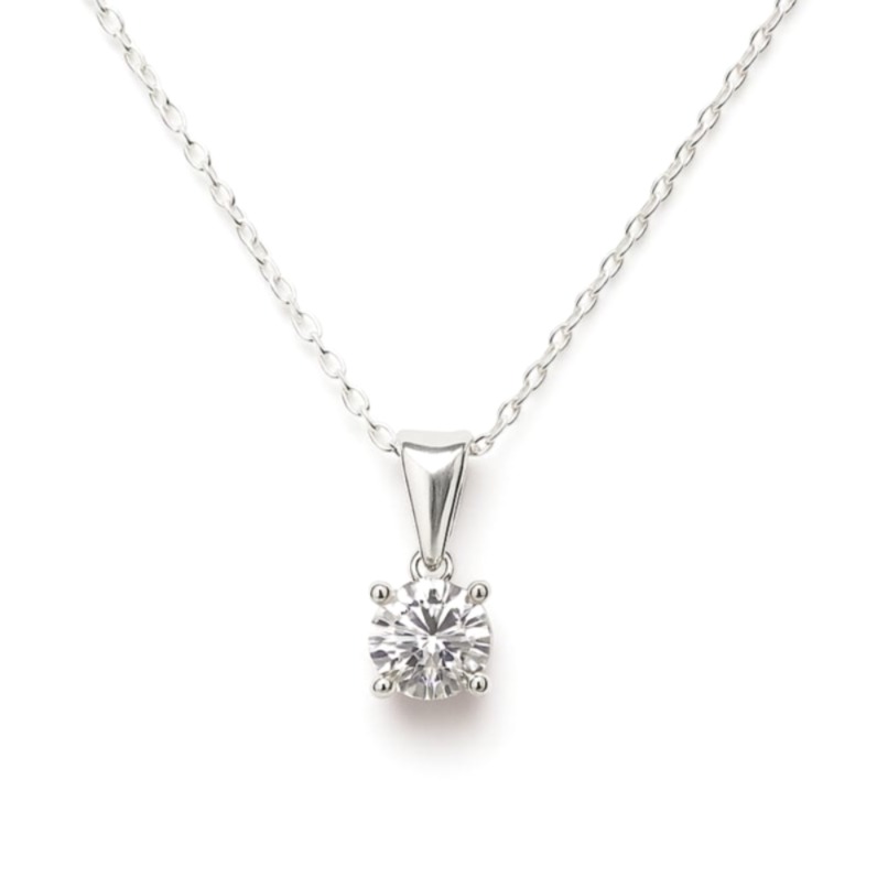 Колие от бяло злато с цирконий 16 Колие от бяло злато с цирконий