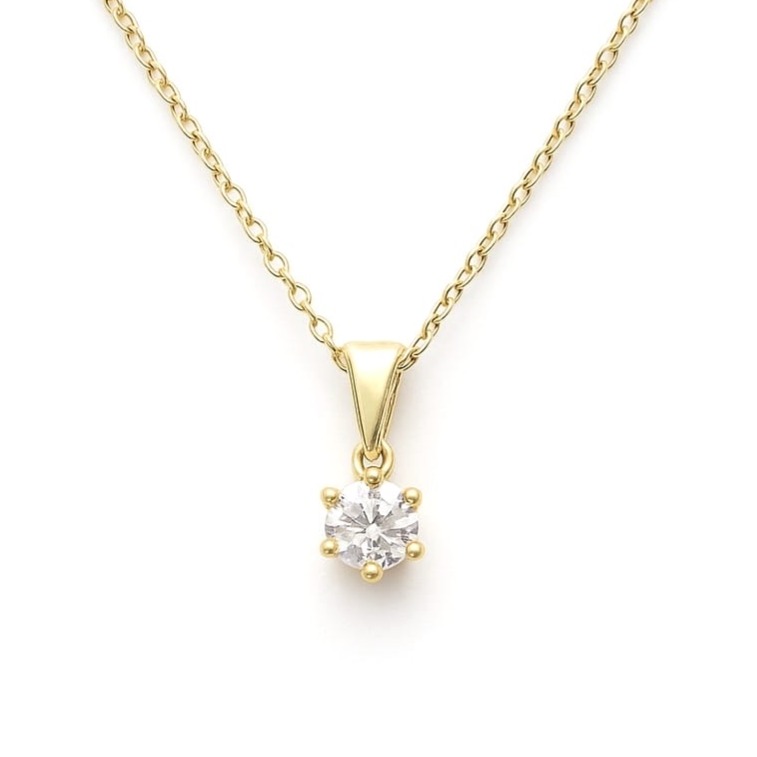 Колие от жълто злато с цирконий 36 Колие от жълто злато с цирконий