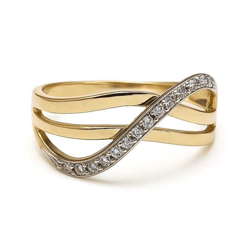 Елегантен дамски пръстен с цирконий 57 Елегантен дамски пръстен с цирконий