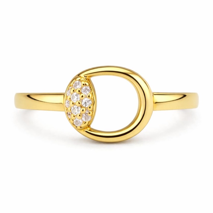 Пръстен от жълто злато с цирконий 37 Пръстен от жълто злато с цирконий