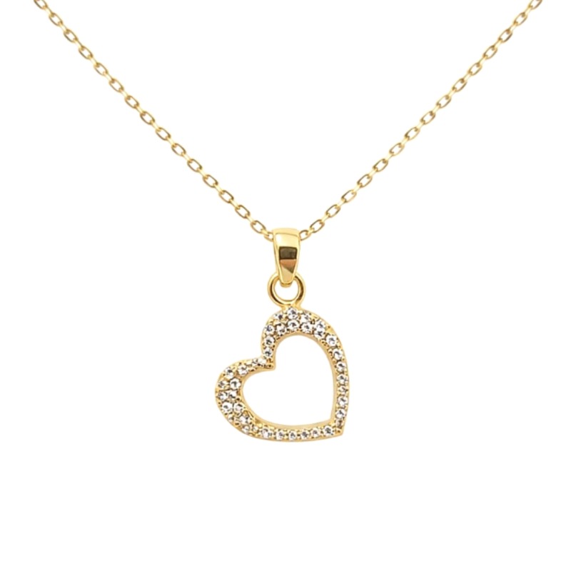 Нежно колие със сърце и цирконий