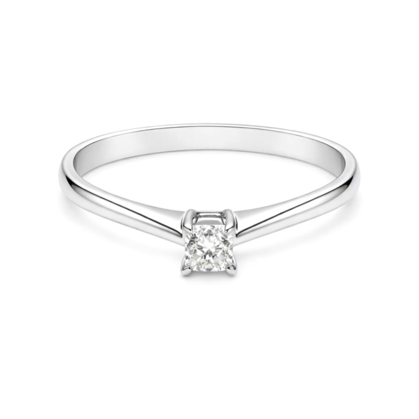 Годежен пръстен от бяло злато с диамант 0,24 карата